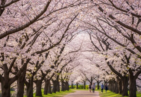 福岡市民の憩いの場「舞鶴公園」でお花見散歩のイメージ画像