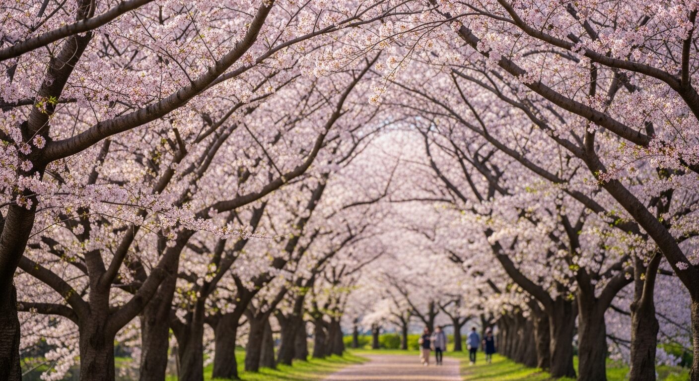 福岡市民の憩いの場「舞鶴公園」でお花見散歩のイメージ画像