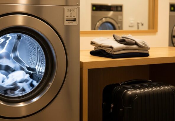 福岡・博多のコインランドリー付き宿泊施設で荷物を減らすコツのイメージ画像