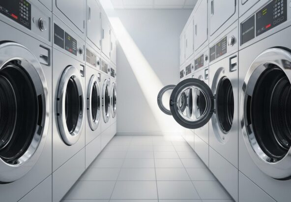 建物内コインランドリー完備！長期滞在の洗濯問題を解決のイメージ画像
