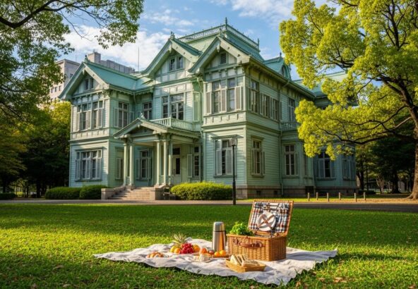 明治時代の迎賓館「貴賓館」と天神中央公園でのんびりピクニックのイメージ画像