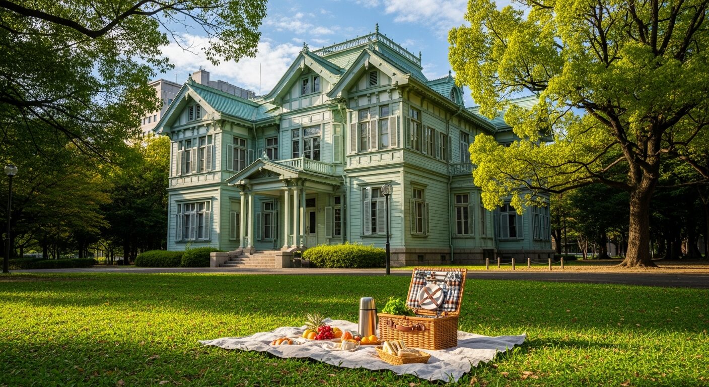 明治時代の迎賓館「貴賓館」と天神中央公園でのんびりピクニックのイメージ画像