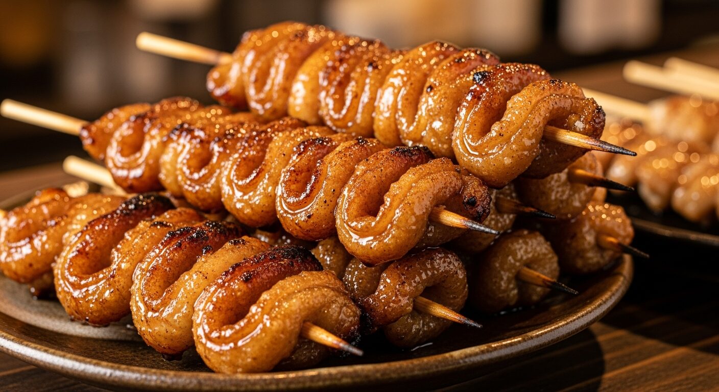 カリカリの皮が絶品！博多独特の「とりかわ焼き鳥」を味わう夜のイメージ画像