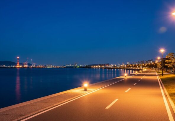 夜風が最高！博多湾岸エリアのランニング・ウォーキングコースのイメージ画像