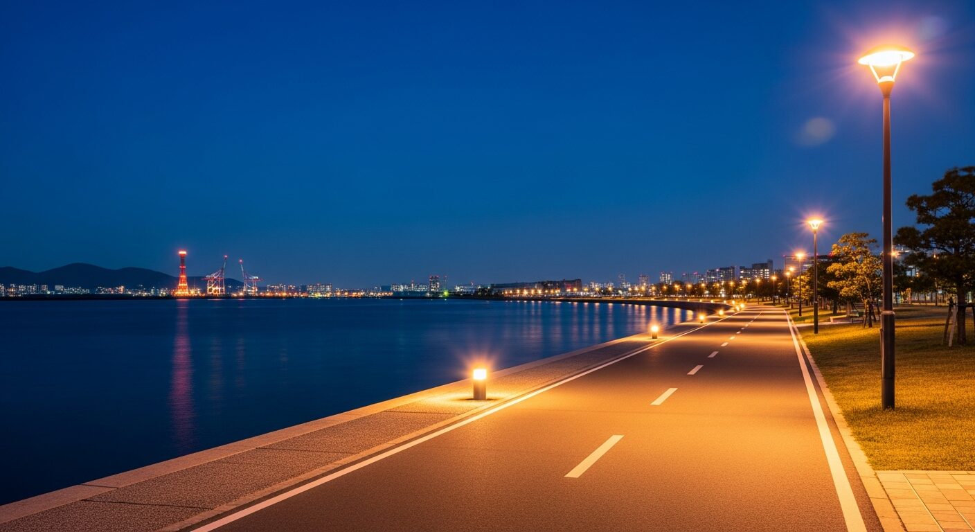夜風が最高！博多湾岸エリアのランニング・ウォーキングコースのイメージ画像