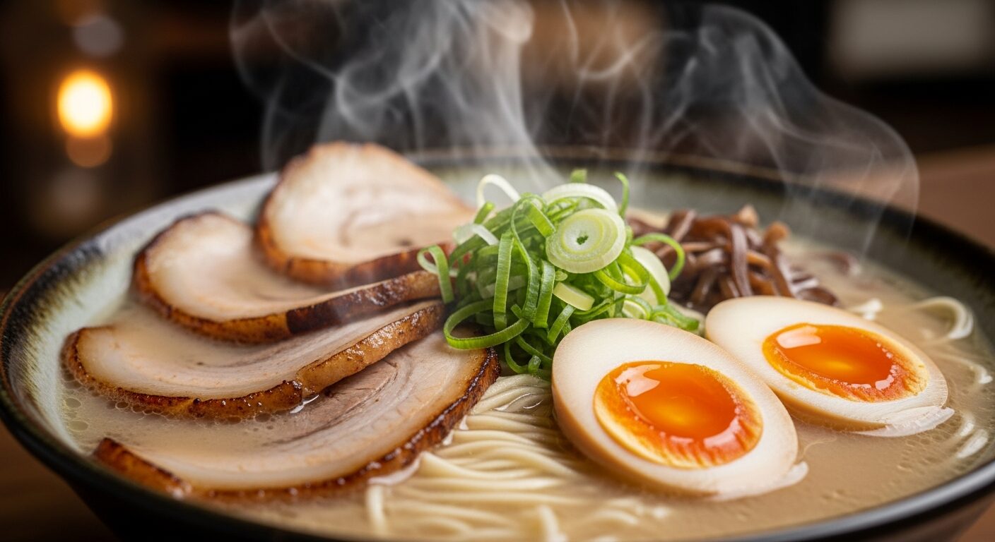 夜食にぴったり！博多のソウルフード「豚骨ラーメン」深夜営業のお店のイメージ画像