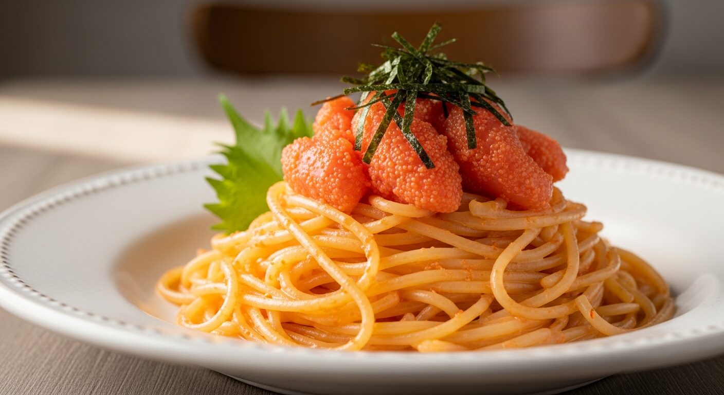 お部屋のキッチン活用術！博多食材で作る簡単「明太子パスタ」のイメージ画像
