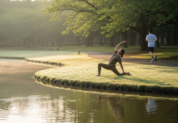 朝活に最適！大濠公園でのヨガ・ランニングへのアクセスのイメージ画像