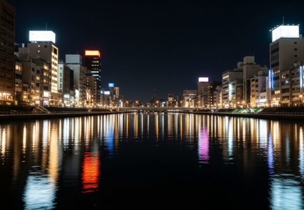 中洲の夜景を一望！那珂川水上バスで楽しむリバークルーズのイメージ画像