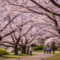 福岡市民の憩いの場「舞鶴公園」でお花見散歩のイメージ画像