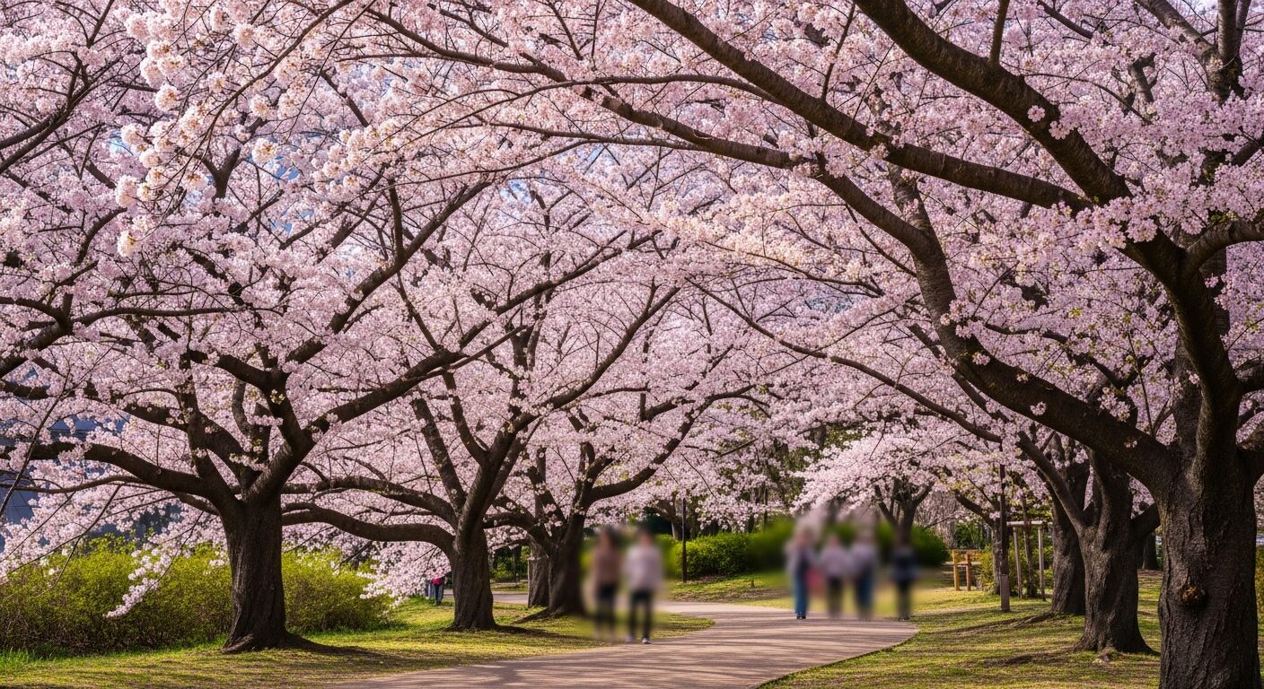 福岡市民の憩いの場「舞鶴公園」でお花見散歩のイメージ画像
