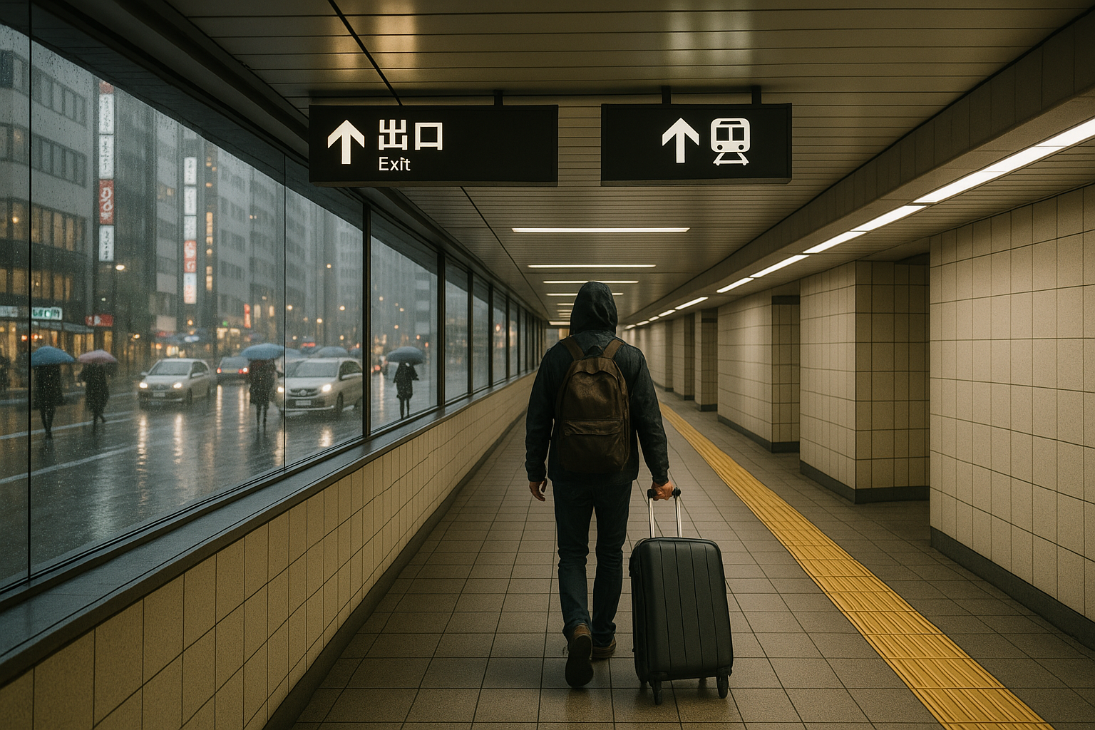 雨の日でも安心！博多駅から濡れずに移動できる地下ルート活用術のイメージ画像